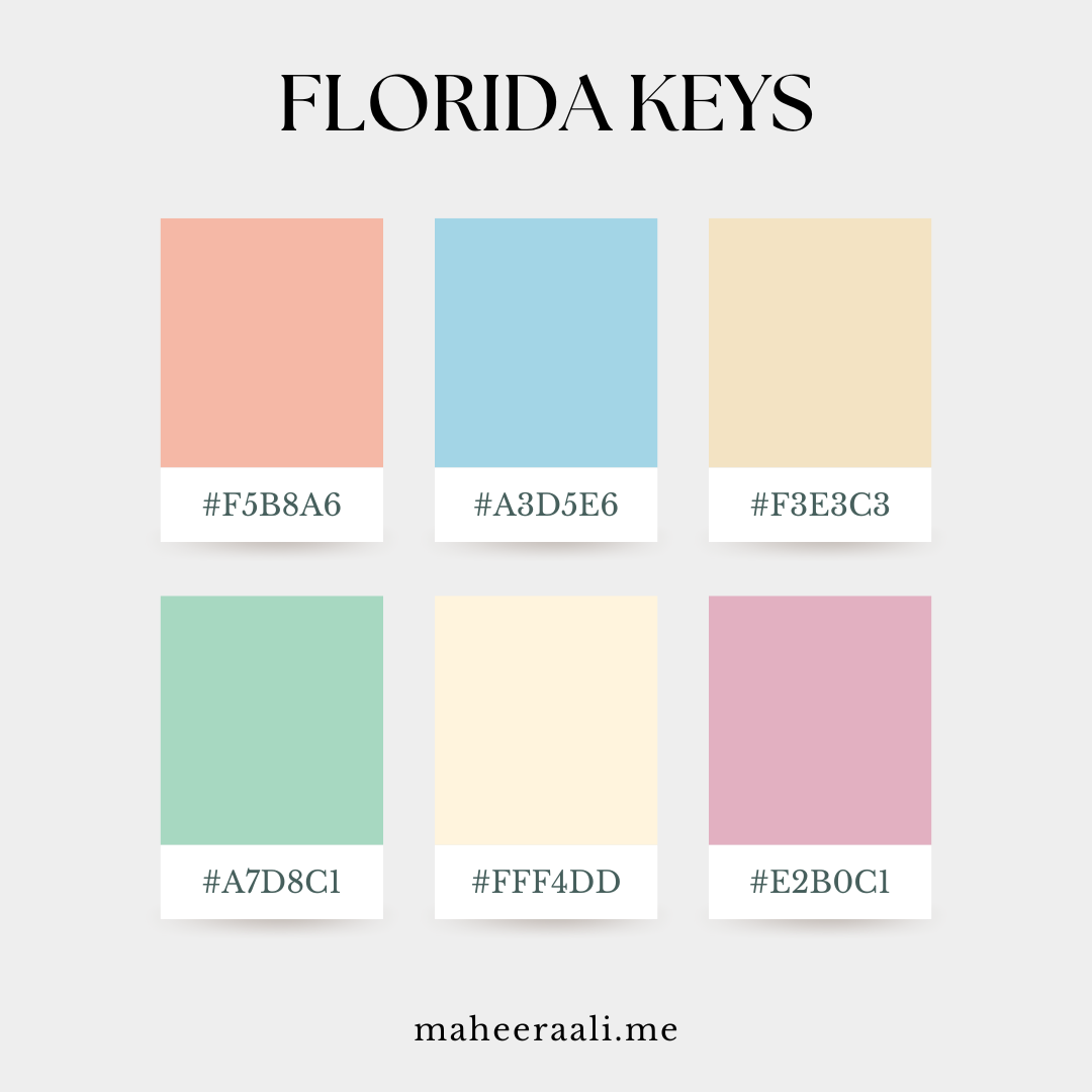 Florida Keys – Tropical Pastel Color Palette