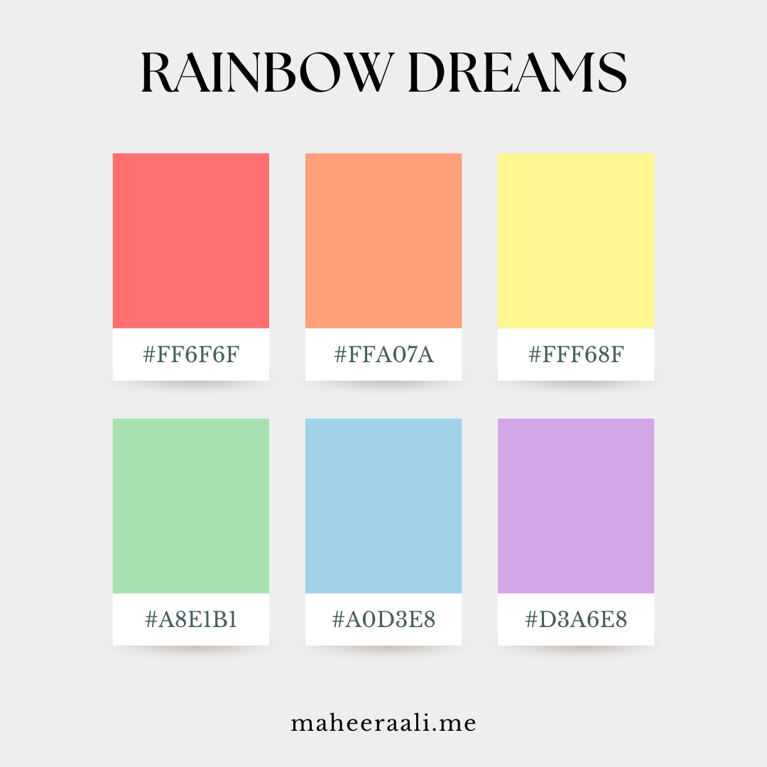 Rainbow Dreams – Rainbow Pastel Color Palette